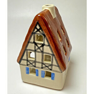 Vtg Ursula Leyk Lichthaus Handmade German Tea Light House Dorischmeide Pottery